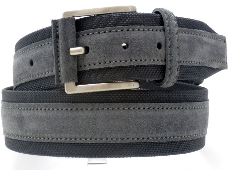Cintura in tela + camoscio - Grigio- mm35